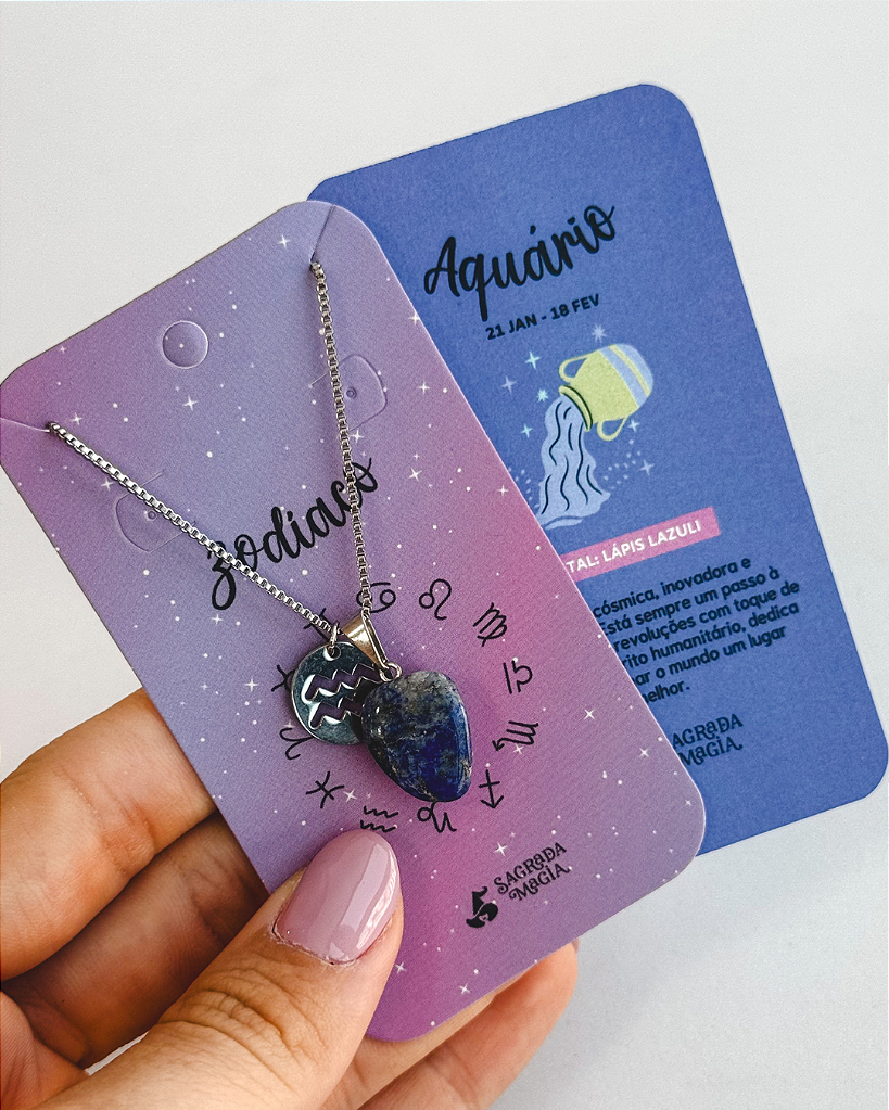 Colar dos Signos - Aquário - Lápis Lazúli