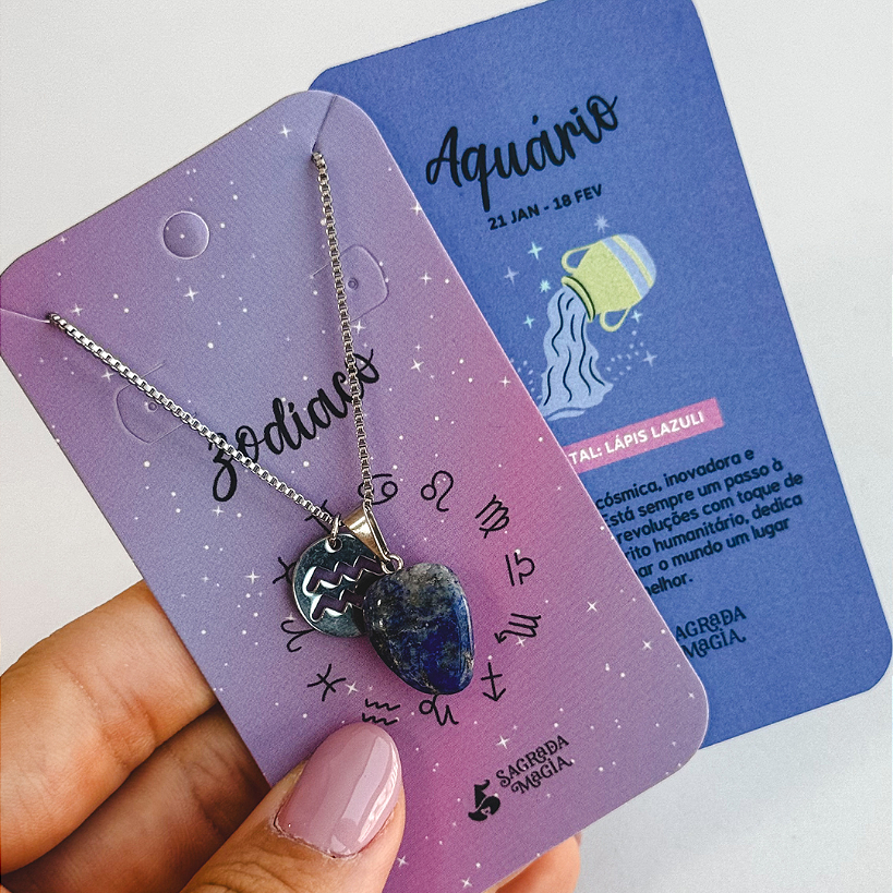 Colar dos Signos - Aquário - Lápis Lazúli