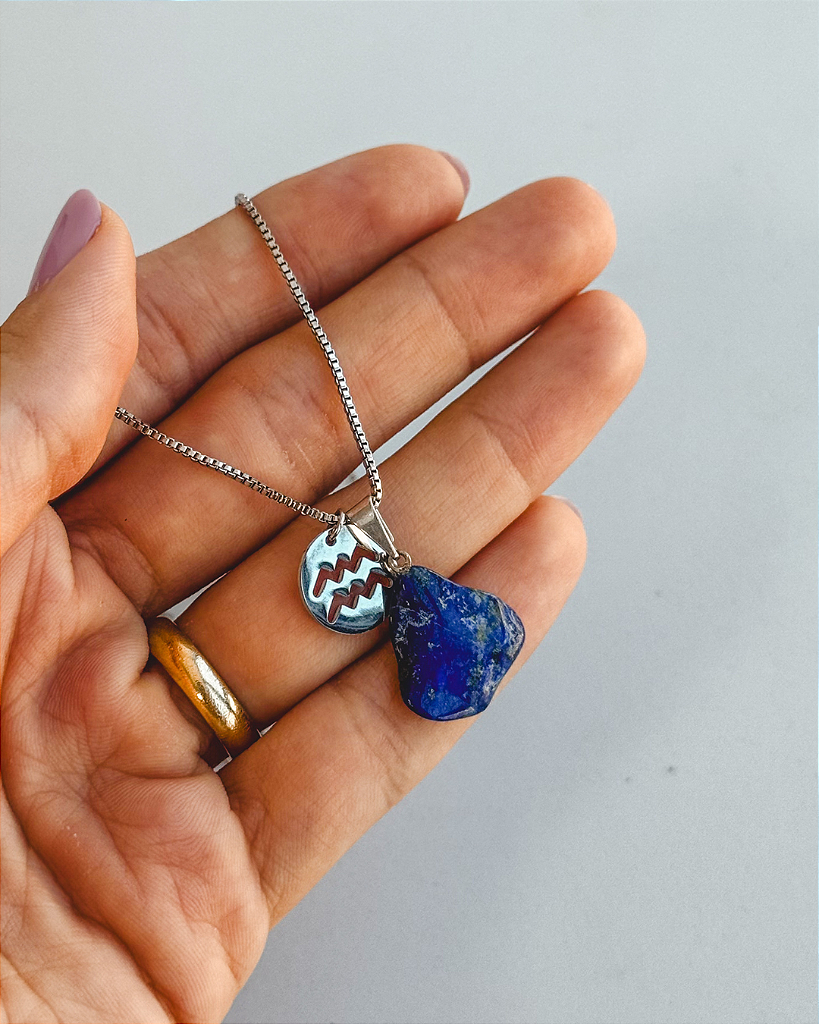 Colar dos Signos - Aquário - Lápis Lazúli
