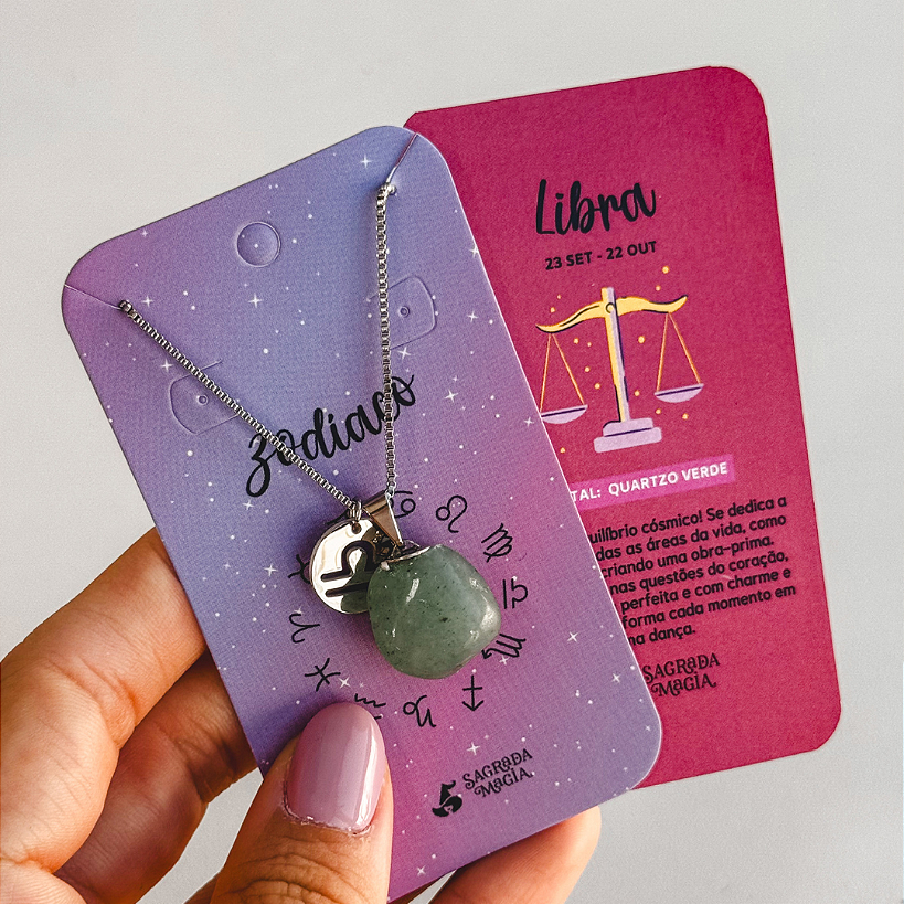 Colar dos Signos - Libra - Quartzo Verde
