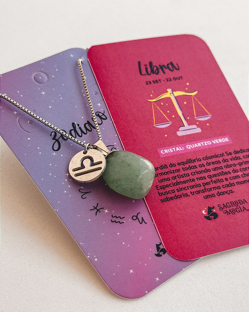 Colar dos Signos - Libra - Quartzo Verde