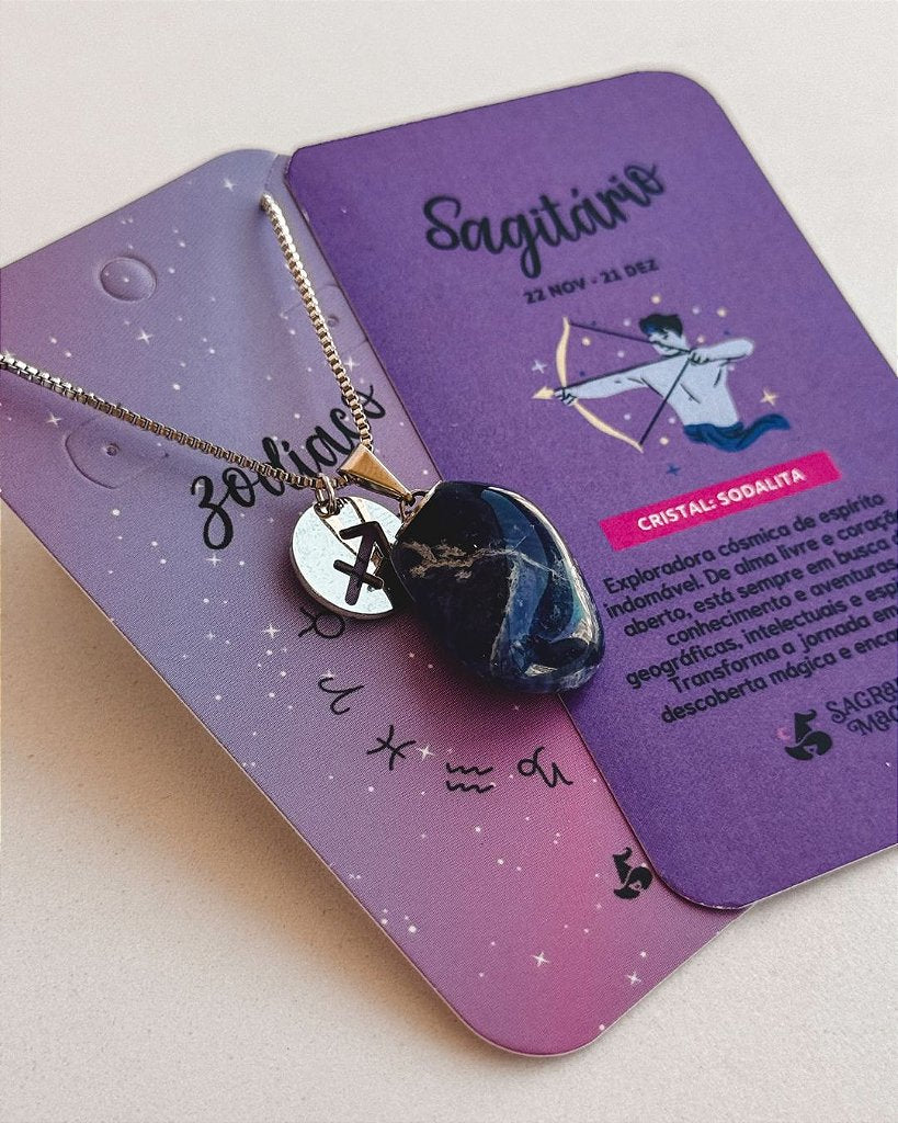 Colar dos Signos - Sagitário - Sodalita