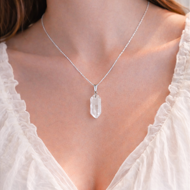 Pingente Ponta de Quartzo Cristal - Intensificador, Iluminação e Energização