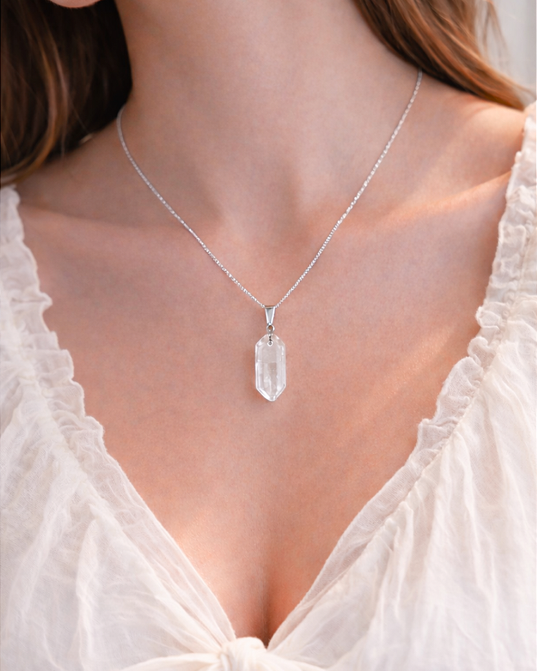 Pingente Ponta de Quartzo Cristal - Intensificador, Iluminação e Energização