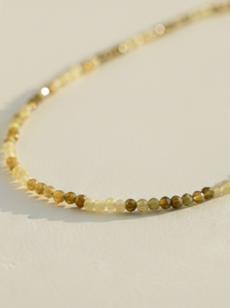 Pulseira de Peridoto 2mm Multifacetada - Transformação; Mudanças Drásticas; Destino; Libera Tensões