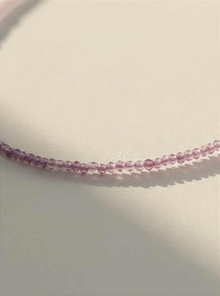 Colar de Ametista 2mm Multifacetado - Intuição, Conexão, Espiritualidade e Eleva a Vibração