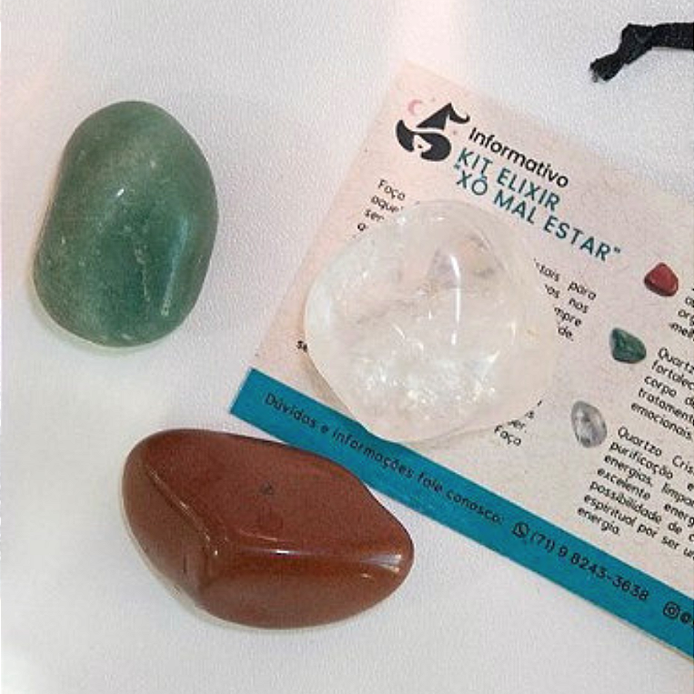 Kit Elixir "Xô Mal Estar" - 3 Cristais Para Colocar na Garrafa