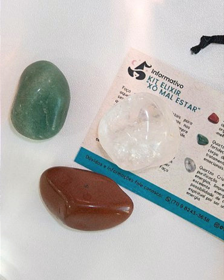 Kit Elixir "Xô Mal Estar" - 3 Cristais Para Colocar na Garrafa