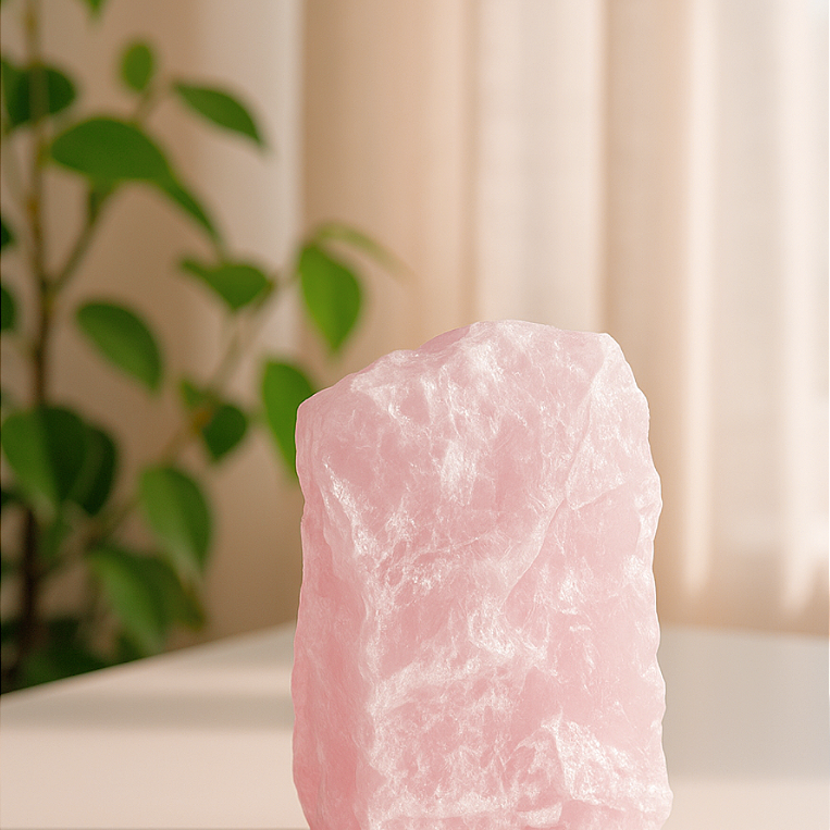 Quartzo Rosa - Base Serrada - Amor Próprio, Perdão, Acolhimento e Gratidão