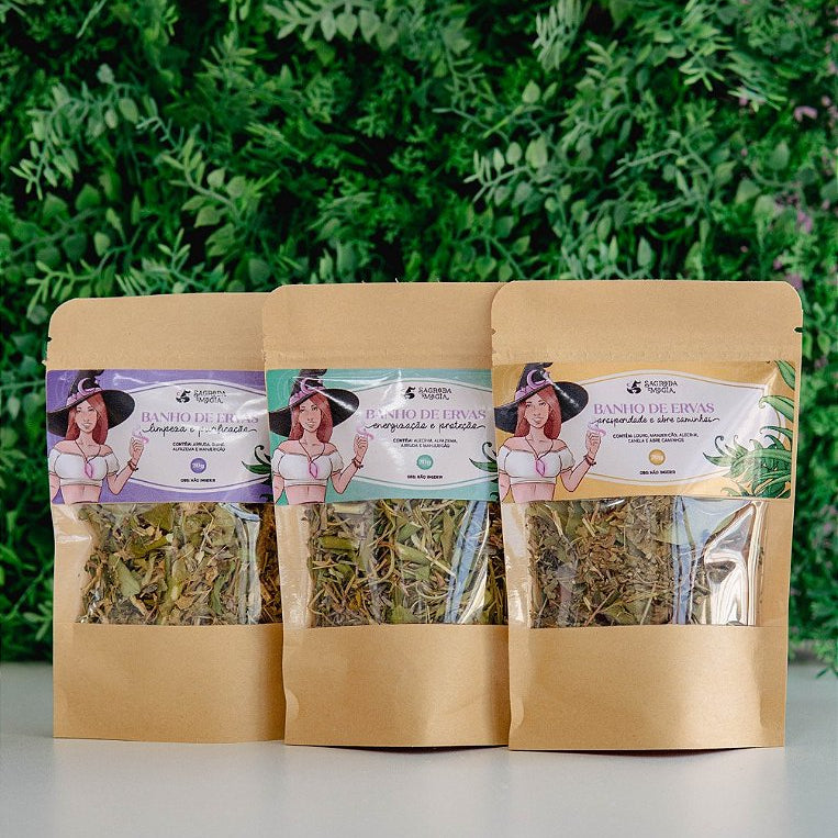 Banho de Ervas - Limpeza, Proteção e Abre Caminhos - KIT COMPLETO