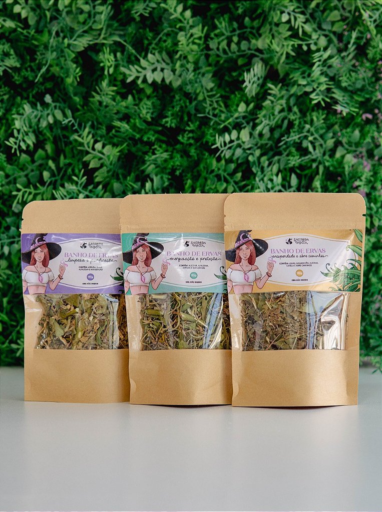 Banho de Ervas - Limpeza, Proteção e Abre Caminhos - KIT COMPLETO