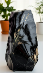 Obsidiana - Base Serrada GRANDE 20cm - Proteção, Centramento e Autoconhecimento