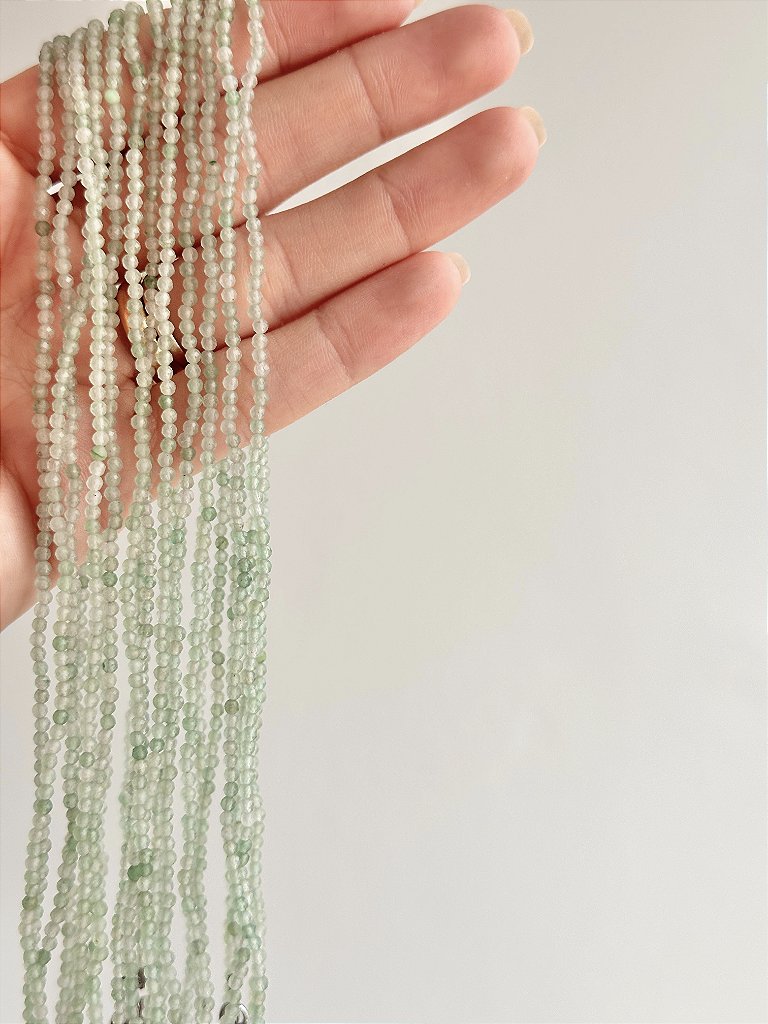 Colar Quartzo Verde 2mm Multifacetada - Saúde, Imunidade e Equilíbrio