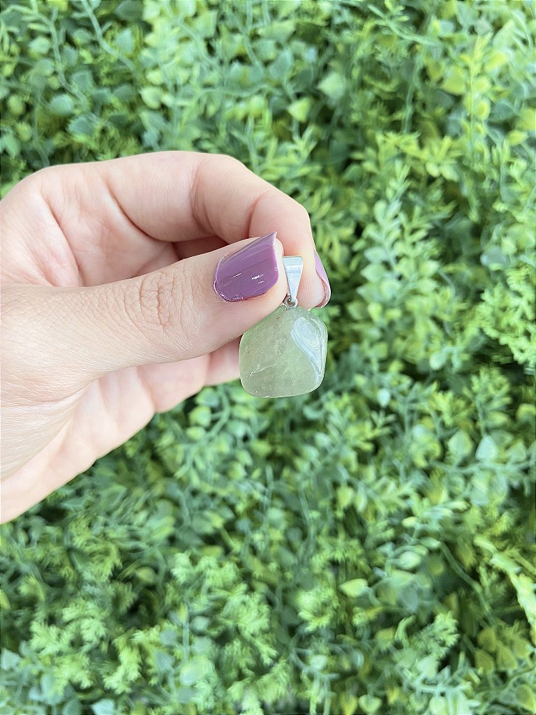 Pingente de Fluorita Verde Rolada - Superação, Purificação e Concentração
