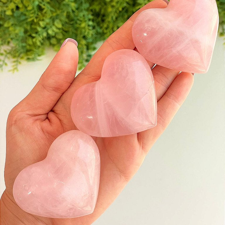 Coração de Quartzo Rosa - Pedra do Amor - Cura do Coração, Amor Próprio, Perdão e Gratidão