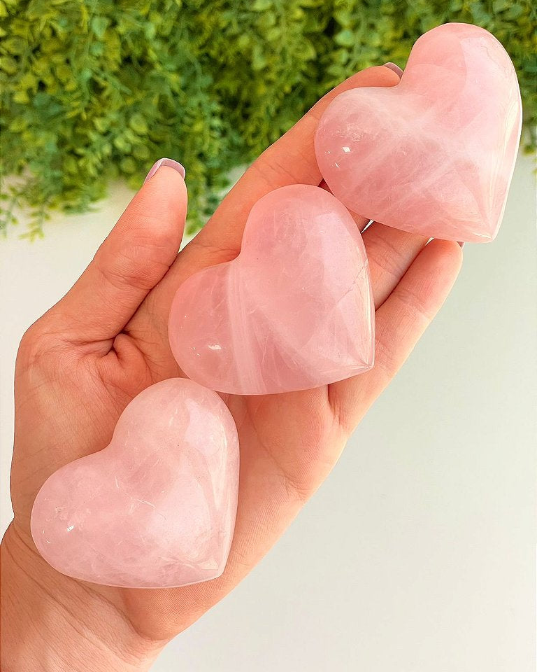 Coração de Quartzo Rosa - Pedra do Amor - Cura do Coração, Amor Próprio, Perdão e Gratidão