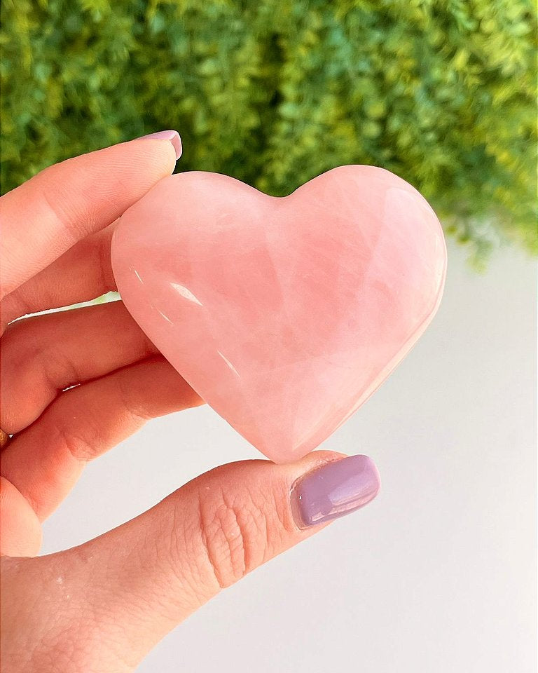 Coração de Quartzo Rosa - Pedra do Amor - Cura do Coração, Amor Próprio, Perdão e Gratidão