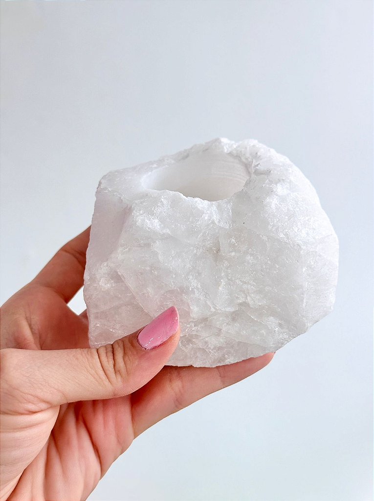 Porta Velas de Quartzo Cristal - Purificação, Energização e Intensificador