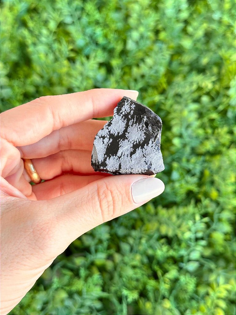 Obsidiana Floco de Neve Bruta - Estresse, desapego e receptividade