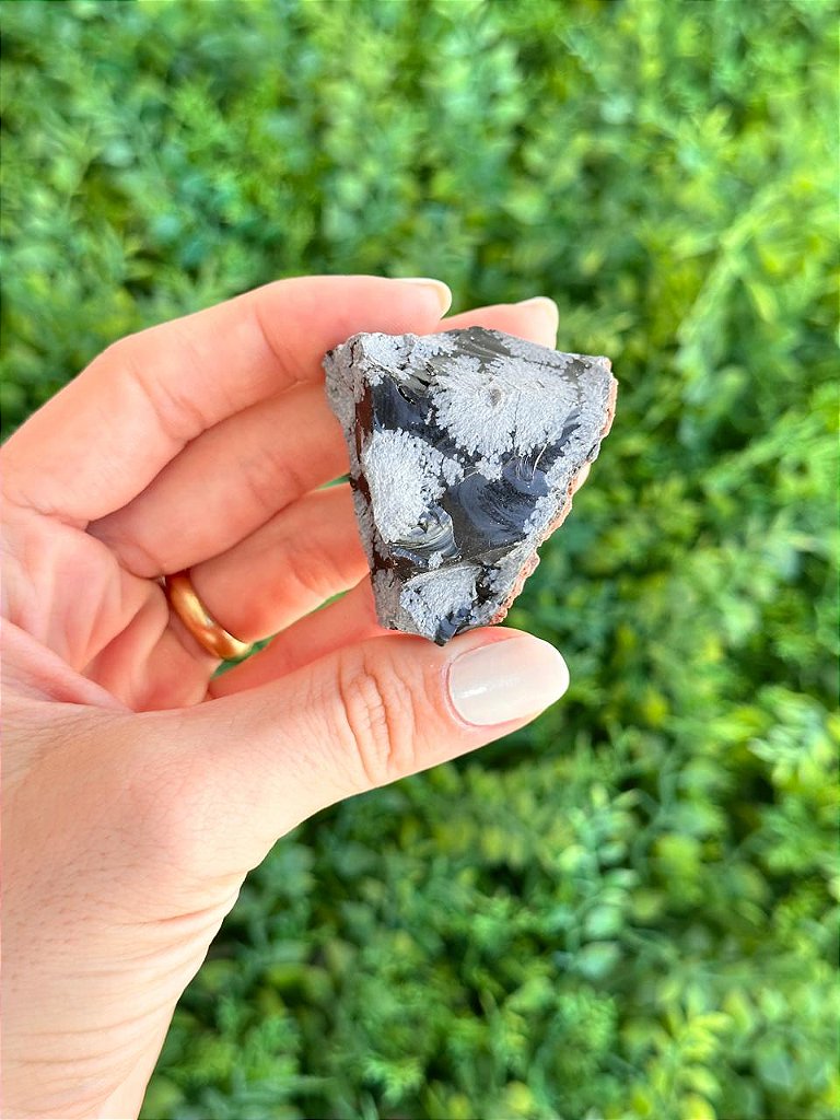 Obsidiana Floco de Neve Bruta G - Estresse, Desapego e Receptividade