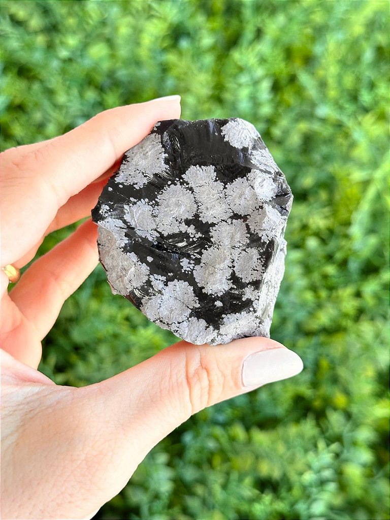 Obsidiana Floco de Neve Bruta G - Estresse, Desapego e Receptividade