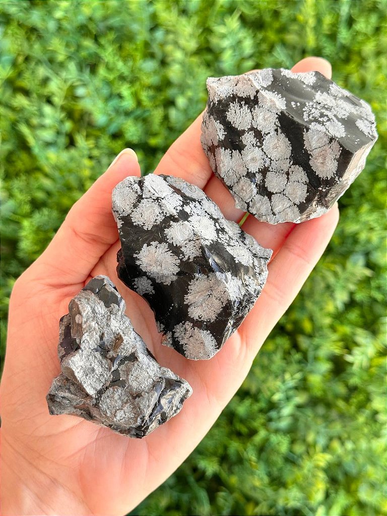 Obsidiana Floco de Neve Bruta G - Estresse, Desapego e Receptividade