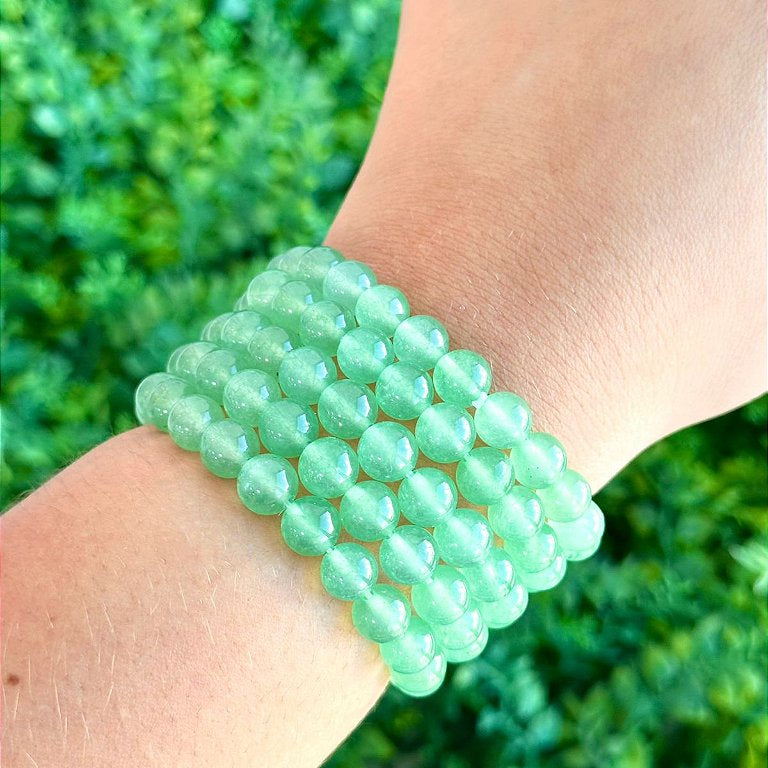 Pulseira de Quartzo Verde Redonda 8mm - Saúde e Equilíbrio