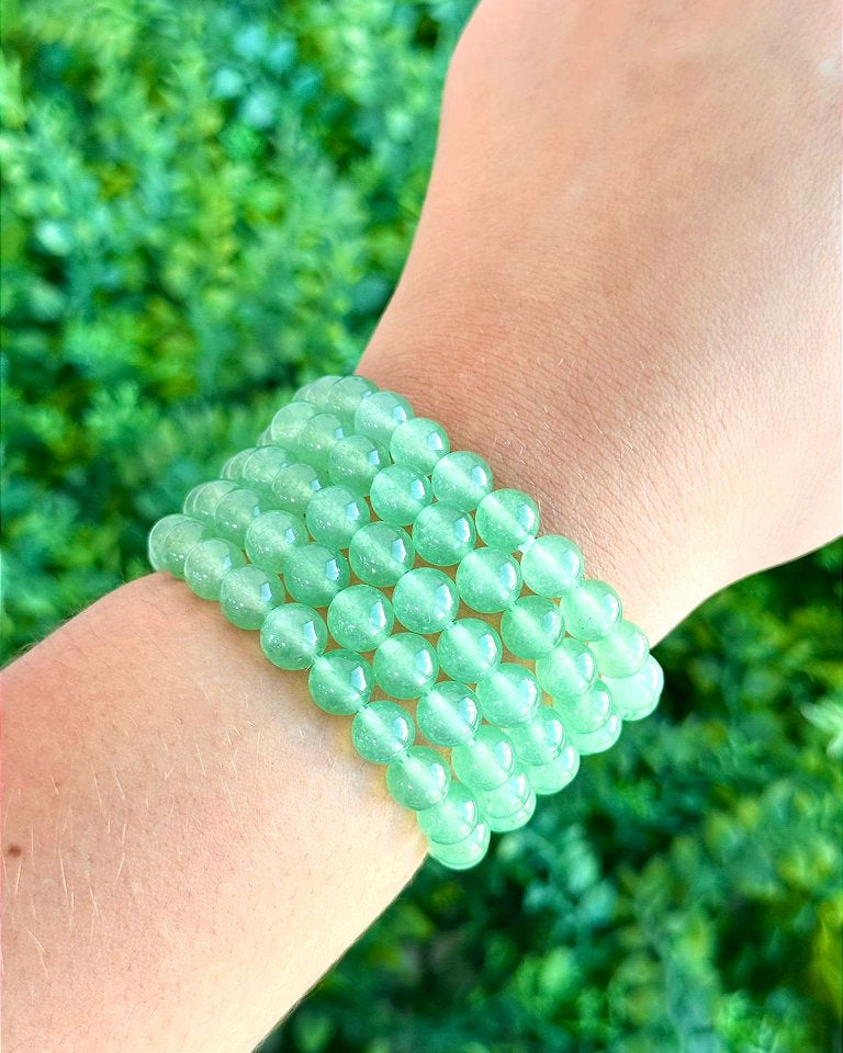 Pulseira de Quartzo Verde Redonda 8mm - Saúde e Equilíbrio