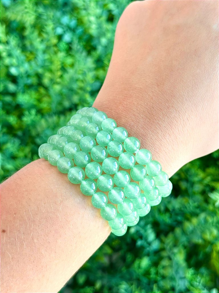 Pulseira de Quartzo Verde Redonda 8mm - Saúde e Equilíbrio
