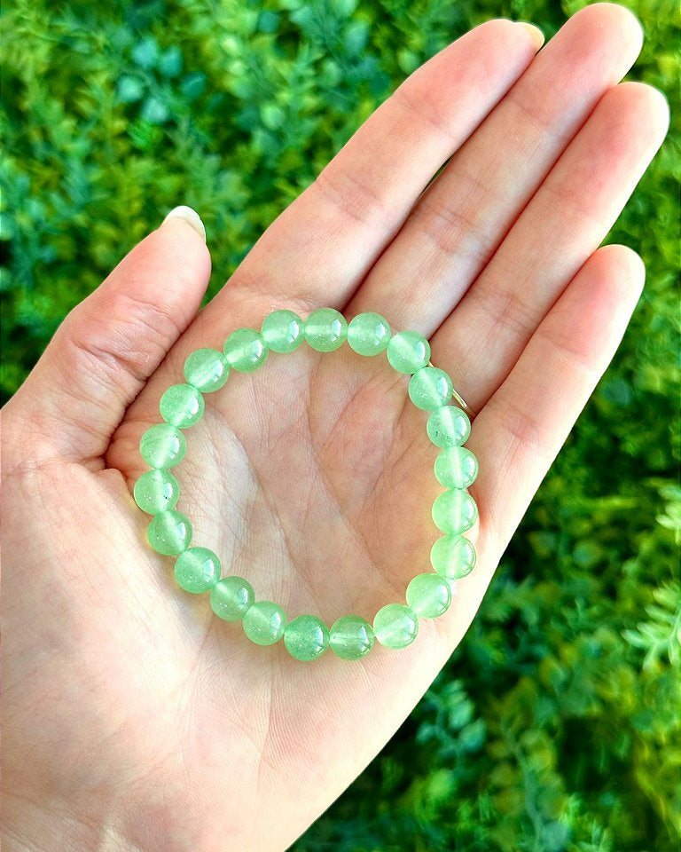 Pulseira de Quartzo Verde Redonda 8mm - Saúde e Equilíbrio