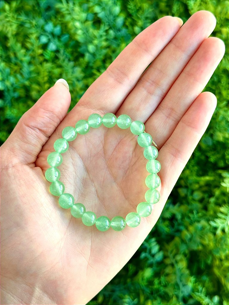 Pulseira de Quartzo Verde Redonda 8mm - Saúde e Equilíbrio