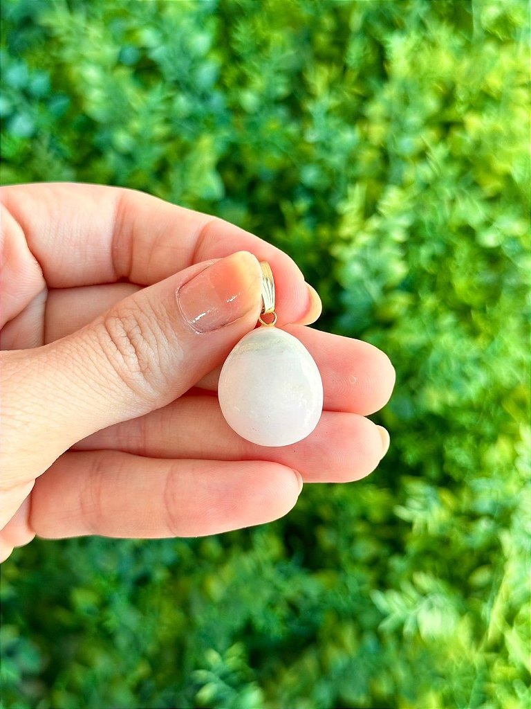 Pingente de Calcita Mangano Rolado - Dourado - Cura de Traumas de Infância, Libertação do Passado e Acolhimento