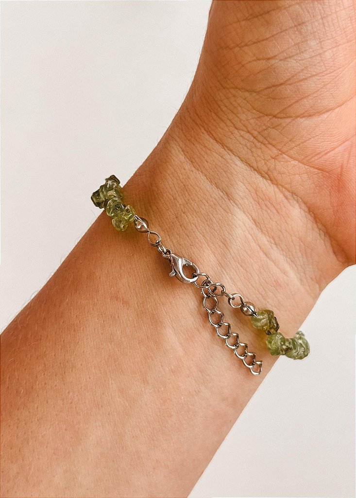 Pulseira de Peridoto Mini Regulável - Transformação; Mudanças Drásticas; Destino; Libera Tensões