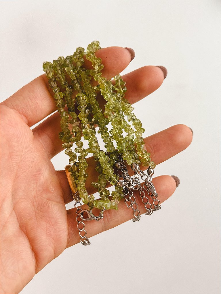 Pulseira de Peridoto Mini Regulável - Transformação; Mudanças Drásticas; Destino; Libera Tensões