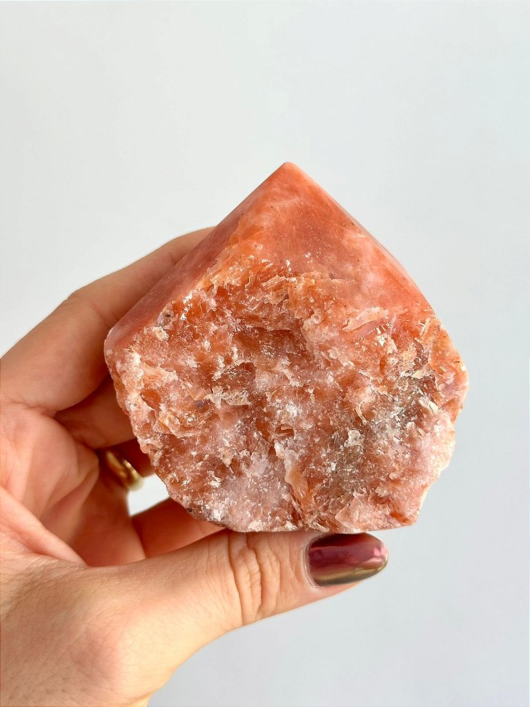 Ponta Geradora de Calcita Laranja - Pedra da Alegria, Vitalidade e Expressão