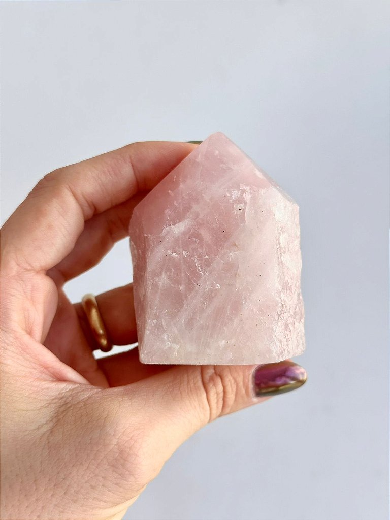 Ponta Geradora de Quartzo Rosa - Amor, Perdão e Gratidão