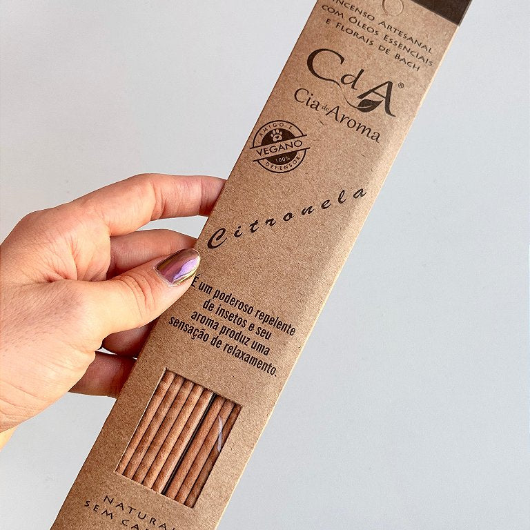 Incenso Natural Cia de Aroma - Citronela - Relaxamento; Repele Insetos