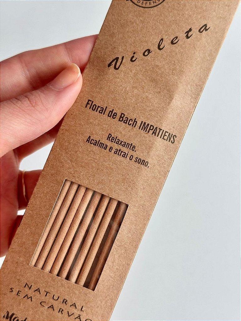 Incenso Natural Cia de Aroma - Violeta - Relaxante; Melhora o Sono