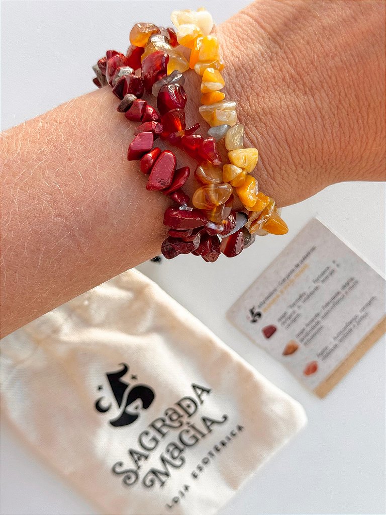 Conjunto Alegria e Vitalidade - Jaspe Vermelho, Jaspe Amarela e Ágata