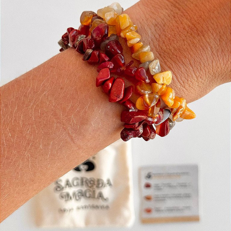 Conjunto Alegria e Vitalidade - Jaspe Vermelho, Jaspe Amarela e Ágata