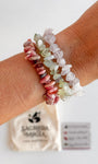 Conjunto Autoestima e Amor-próprio - Rodocrosita, Quartzo Rosa e Jade