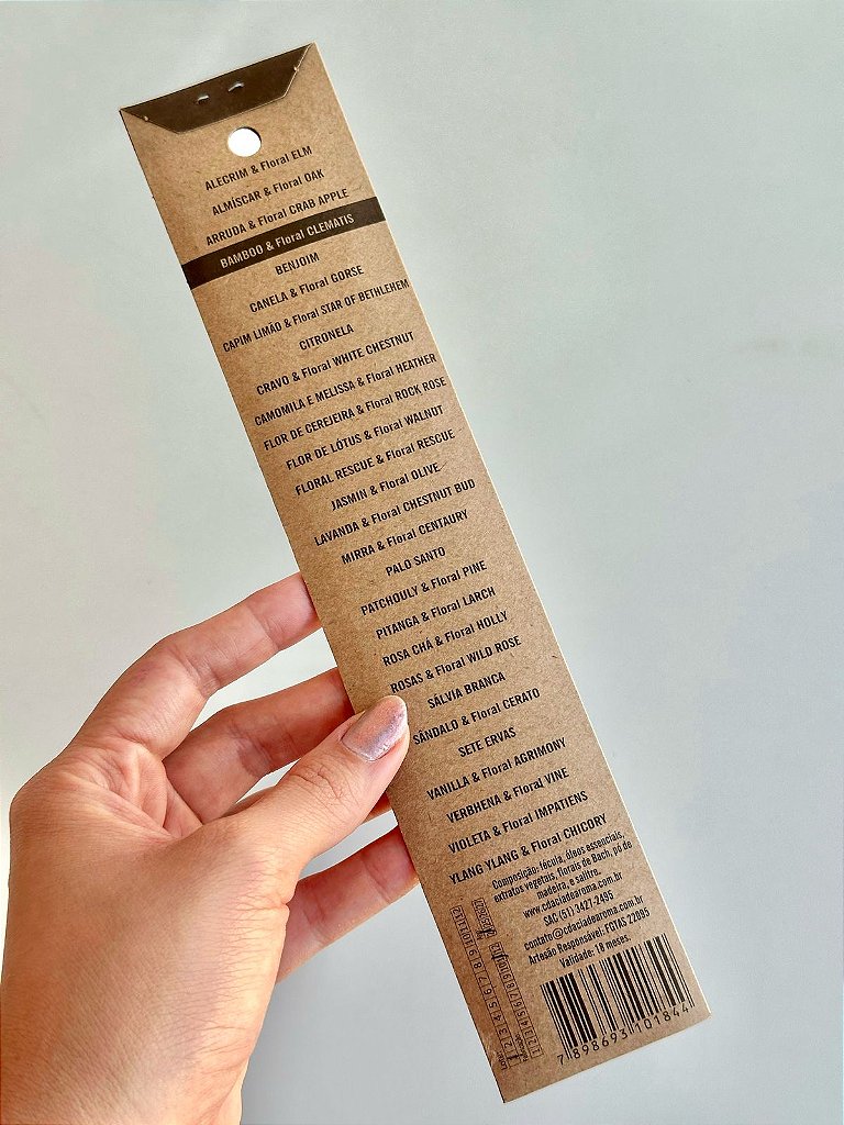 Incenso Natural Cia de Aroma - Bamboo - Foco e Presença