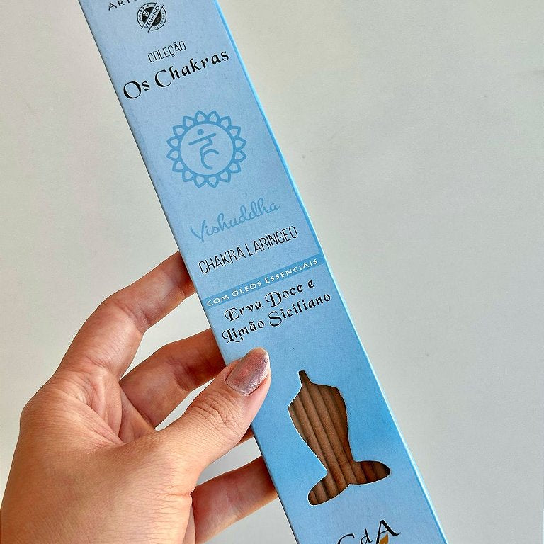 Incenso Natural Cia de Aroma Chakras - Chakra Laríngeo - Erva Doce e Limão Siciliano