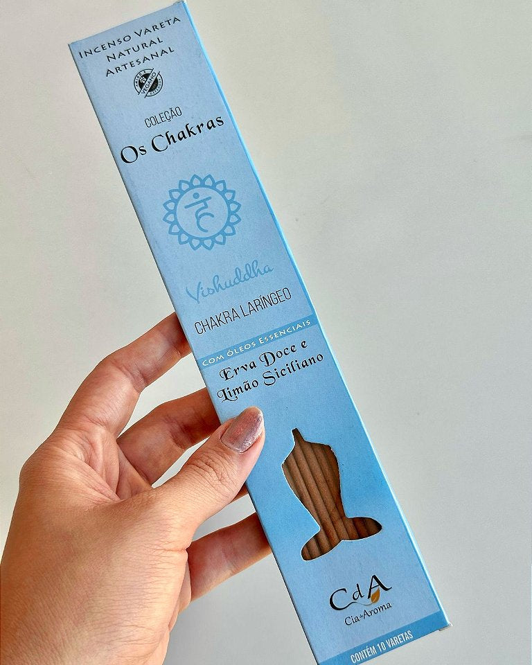 Incenso Natural Cia de Aroma Chakras - Chakra Laríngeo - Erva Doce e Limão Siciliano