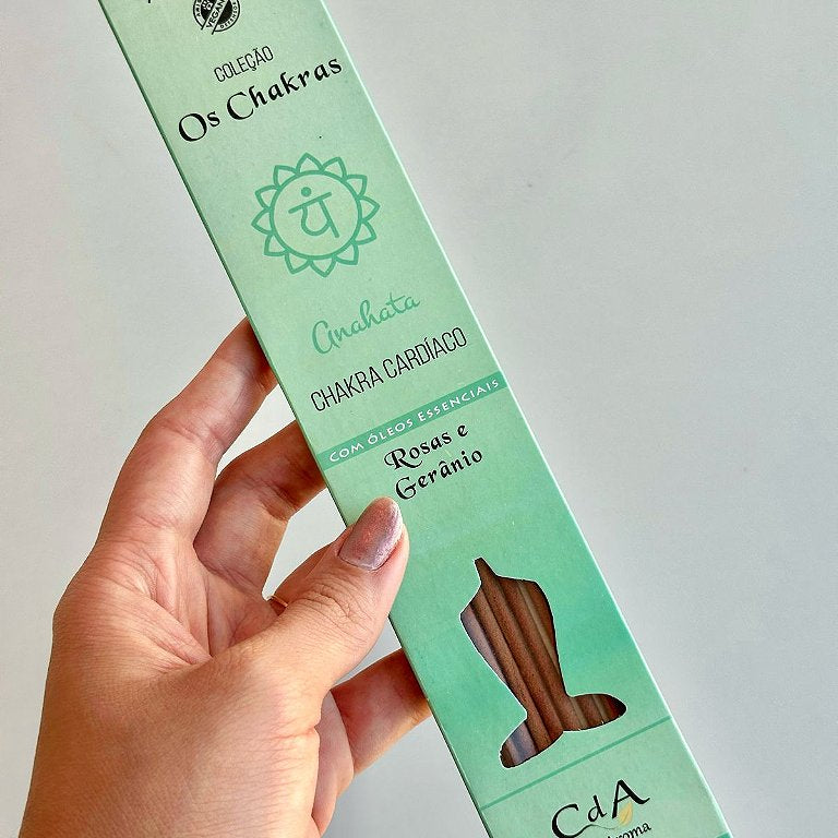 Incenso Natural Cia de Aroma Chakras - Chakra Cardíaco - Rosas e Gerânio