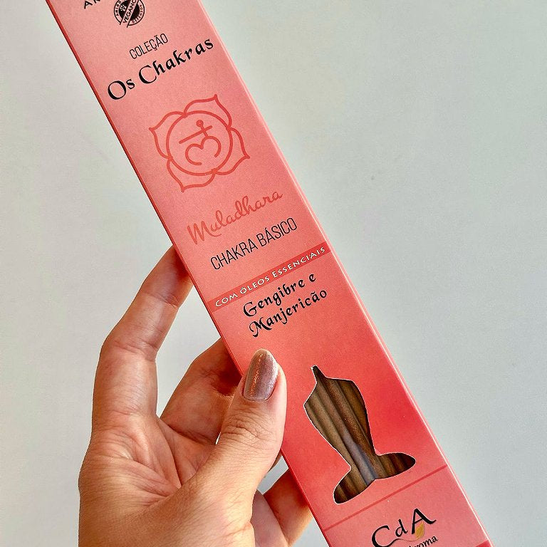 Incenso Natural Cia de Aroma Chakras - Chakra Básico - Gengibre e Manjericão
