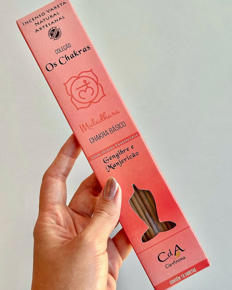 Incenso Natural Cia de Aroma Chakras - Chakra Básico - Gengibre e Manjericão