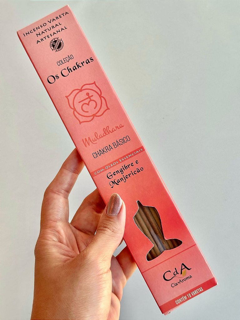 Incenso Natural Cia de Aroma Chakras - Chakra Básico - Gengibre e Manjericão