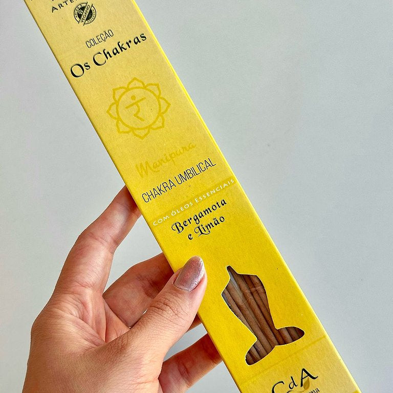 Incenso Natural Cia de Aroma Chakras - Chakra Plexo Solar - Bergamota e Limão