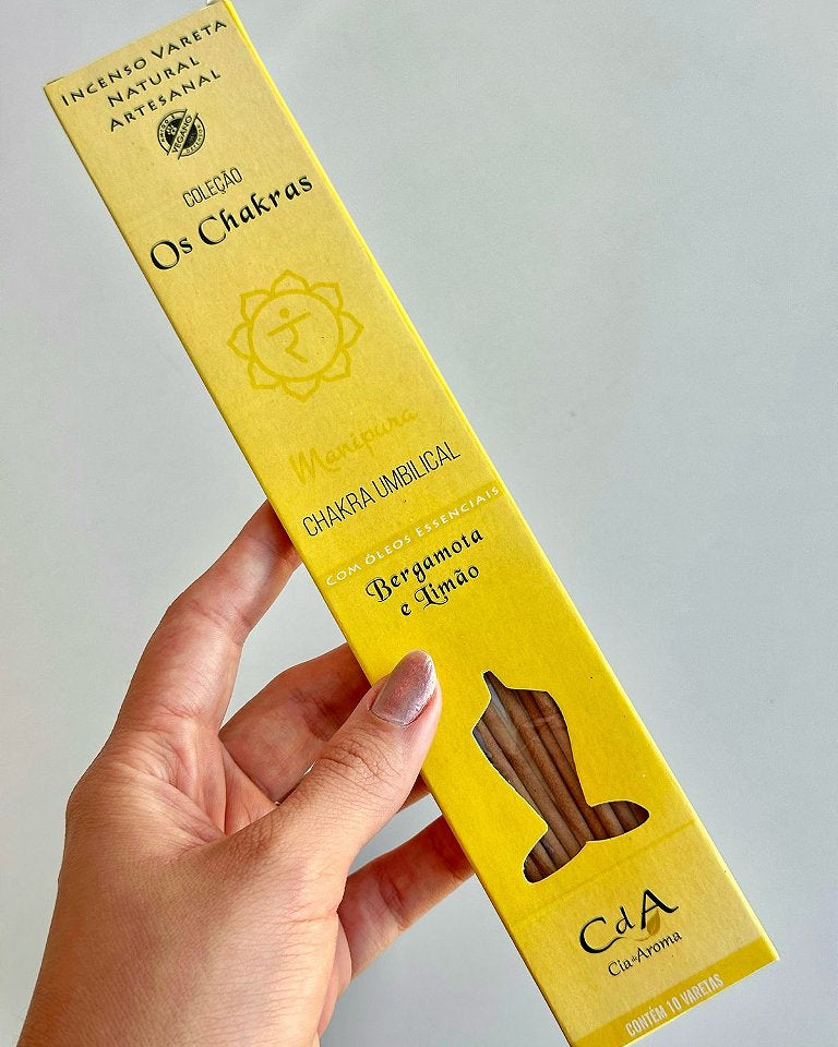 Incenso Natural Cia de Aroma Chakras - Chakra Plexo Solar - Bergamota e Limão